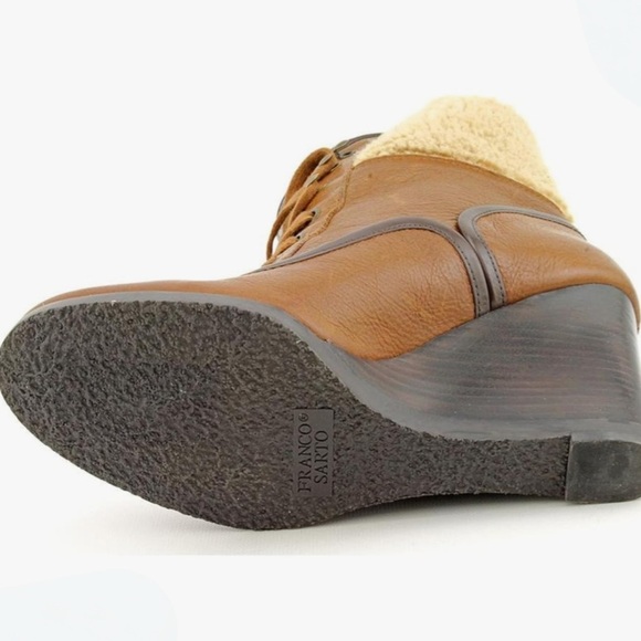 Franco Sarto Waverly Brown Leather Ankle Boots - Picture 4 of 7